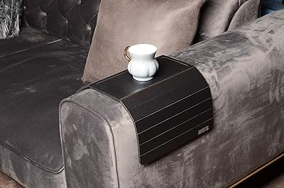 Plateau d'accoudoir de canapé arkitek-ex - plateau d'accoudoir de canapé pliable avec surface en cuir - noir. Redéfinissez vos attentes shopping avec Diaytar