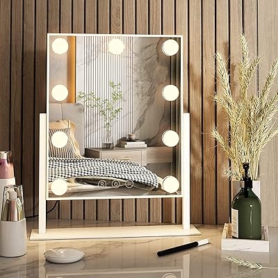 Miroir de maquillage éclairé hollywood avec lumières de courtoisie et 9 ampoules