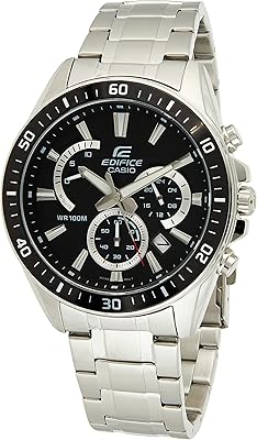 Montre à quartz casio edifice pour homme affichage chronographe et bracelet en acier