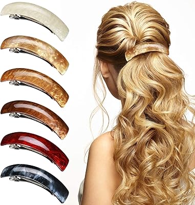 Pinces à cheveux pour femmes, 6 pièces de grandes pinces à cheveux rétro