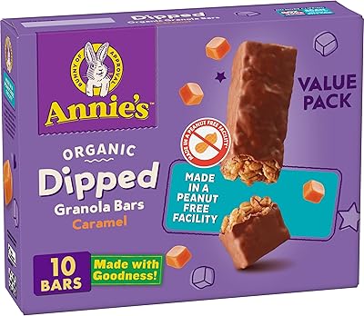 Barres granola trempées biologiques annie's caramel sans arachides 10 barres