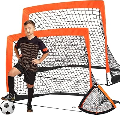 But de football portable, lot de 2 filets de buts de football d'entraînement