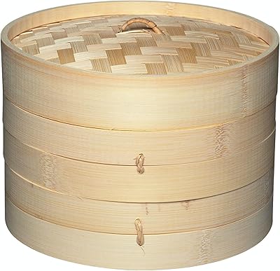 Kitchencraft oriental world of flavourspanier vapeur en bambou à 2 niveaux avec couvercle, taille 14,5 cm x h 20 cm, beige. Optimisez votre budget avec Diaytar Sénégal