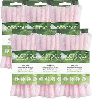 Serviette de bain exfoliante ecotools rose élimine en douceur la saleté l'huile