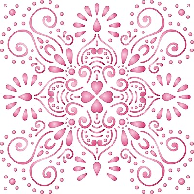 Pochoir damassé - 26,5 x 26,5 cm (m) - grand modèle de pochoir