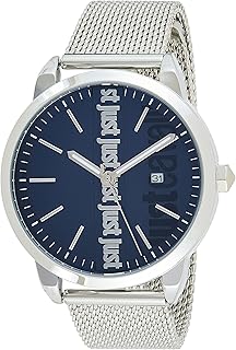 Montre analogique moderne just cavalli pour homme avec cadran bleu et bracelet