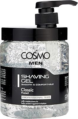 Gel à raser confortable et lisse cosmo classic protect pour homme, 1000 ml