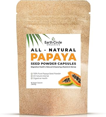 Capsules de poudre de graines de papaye biologiques - contient de la papaïne
