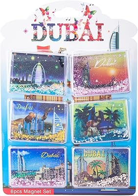 Ensemble d'aimants brillants dubaï akdc, 6 pièces