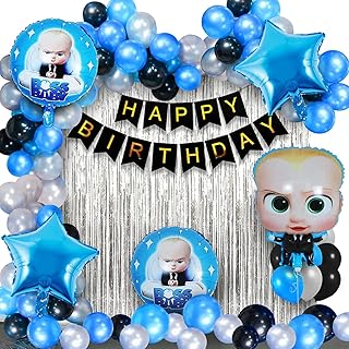 Ensemble de décorations d'anniversaire pour bébé boss 55 pièces combiné sur le thème