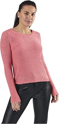 Pull tricoté à col rond pour femme only, vert, taille xs
