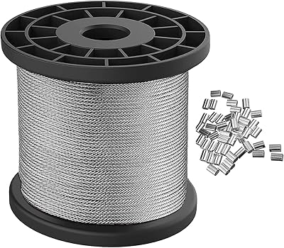 Cordon de suspension robuste de 328 pieds, fil en acier inoxydable 304 de
