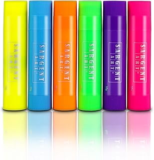 Bâtons de peinture à la détrempe fluorescente sargent arts 93-2102, 6 couleurs, séchage
