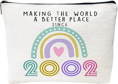 Cadeaux de 21e anniversaire pour femmes, rendant le monde meilleur depuis 2002, trousse