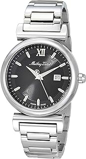 Montre à quartz elegance pour homme avec bracelet en acier inoxydable argenté