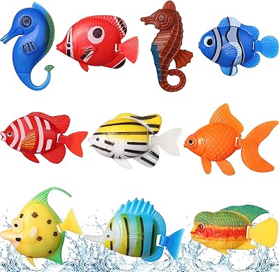 10 pièces de poissons artificiels flottants pour aquarium, petits poissons en plastique, accessoires