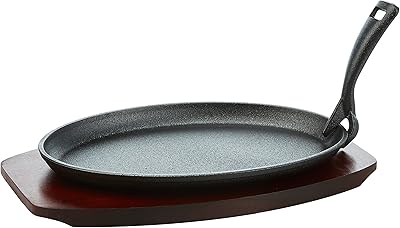 Plateau sizzler ovale raj 28 x 18 cm, noir, coût02, 1 pièce