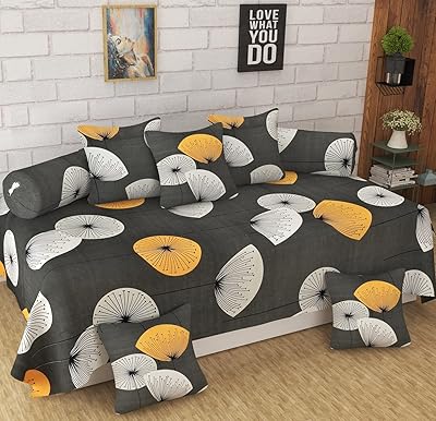 Ensemble de housse diwan en coton microfibre 6 pièces vaquita pour lit simple