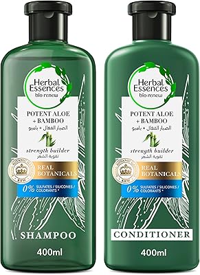 Shampooing et après-shampooing herbal essences à l'aloe vera actif + bambou sans sulfate