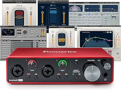 Interface audio usb focusrite scarlett 2i2 (3e génération) plus 2 music waves