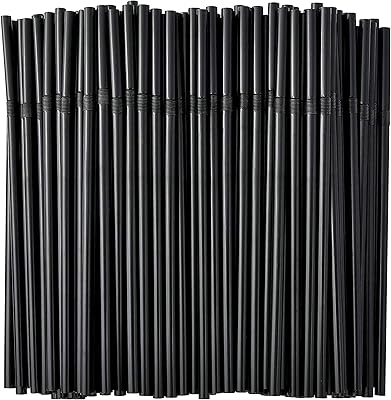 Pailles en plastique jetables emballées individuellement - 500 pièces de pailles à smoothie