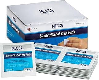 Tampons de préparation d'alcool medca, stériles, taille m, paquet de 2 épaisseurs, 200