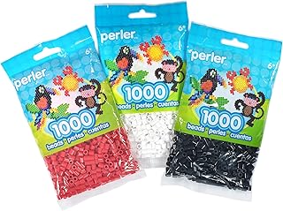 Ensemble de 3 perles à repasser perler, paquet de 3 noir, blanc