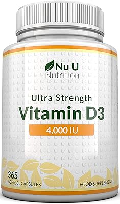 Vitamine d 4000 ui, 365 gélules sans pilule, approvisionnement d'un an, supplément