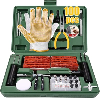 Kit de réparation de pneus teccpo, 100 pièces, kit de bouchons de pneu