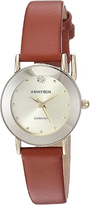 Montre armitron pour femme 75/2447 ornée de diamants avec bracelet en cuir