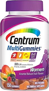 Supplément multivitaminé centrum multi gummies pour femmes, supplément multivitaminé/minéral avec vitamine d3, vitamines