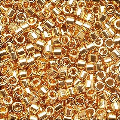 Perles de rocaille miyuki delica 11/0 \"plaqué or 24 carats\" db031 7.2g