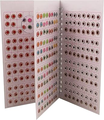 Vama bindi en pierre multicolore pour femmes autocollant avant tlac livret de spirale