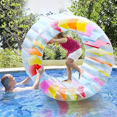 Flotteur gonflable gigiro de 47 pouces, roue rotative gonflable pour piscines, lacs, plages