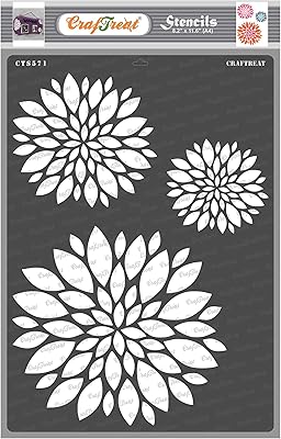 Pochoir de fleur crafttreat pour peinture sur bois, toile, papier, toile et mur - fleur mère - taille : a4 (8,3 x 11,7 pouces) - pochoir d'art et d'artisanat réutilisable pour la décoration intérieure - pochoir de fond. Faites des économies avec Diaytar, le leader du e-commerce discount au Sénégal