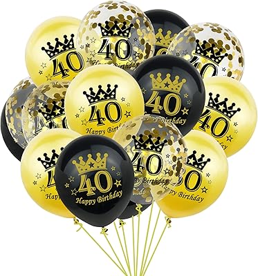 Brain giggles joyeux 40e anniversaire ballons en latex et décorations de confettis