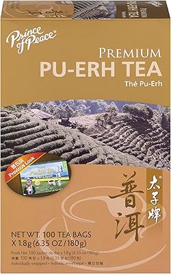 Thé pu erh premium prince de la paix avec 100 sachets de thé