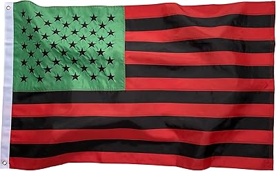 Drapeau africain (afro) américain 3x5 pieds - étoiles brodées, rayures cousues et œillets en laiton - bannière américaine extérieure en nylon en rouge, vert et noir. Comparez, choisissez, économisez sur Diaytar Sénégal