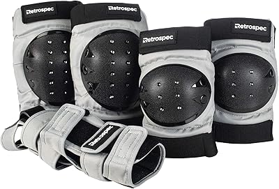 Ensemble de genouillères, coudières et poignets retrospec pour adultes, jeunes et enfants, adapté