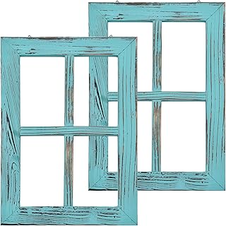 Cadres de fenêtre en bois rustique vintage greenco pour décoration murale rustique