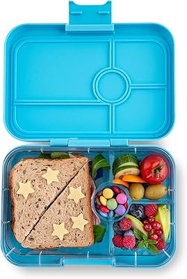 Boîte à lunch bento étanche yumbox tapas (bleu nevis) 4 compartiments pour enfants