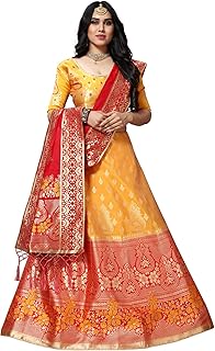 Mansvi fashion soie jacquard lehenga choli (taille libre et semi-brodée)., taille unique