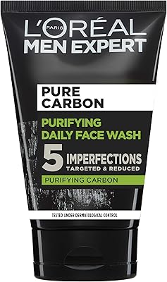 L'oreal man expert nettoyant et nettoyant quotidien pour le visage au charbon pur