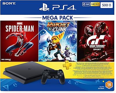 Ensemble de manettes sony playstation 4 500 go avec spider-man, ratches, clank perfume