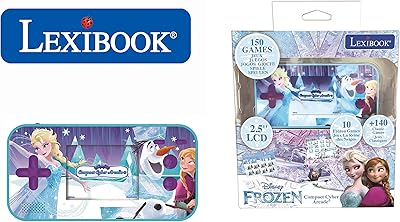 Console de jeu lexibook disney frozen elsa compact cyber ​​​​arcade®, 150 jeux, écran