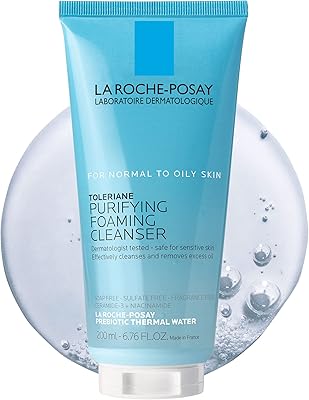 La roche-posay toleriane nettoyant moussant visage pour peaux grasses et normales avec niacinamide