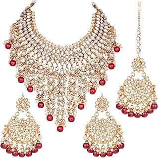 Parure de bijoux indiens traditionnels bollywood kundan collier boucles d'oreilles et mang tika