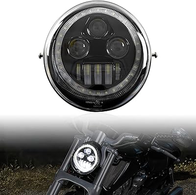 Phare led veisutor v-rod avec anneau halo pour harley davidson 2002-2016 v-rod