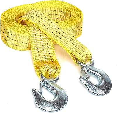 Sangle de remorquage robuste nyko avec crochets de sécurité en métal, sangle