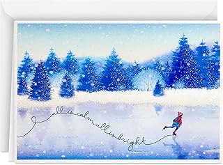 Cartes de vœux emballées hallmark, snowboard (40 cartes avec enveloppes)